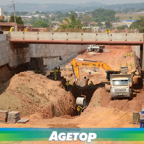 Andamento das obras do viaduto da GO-080