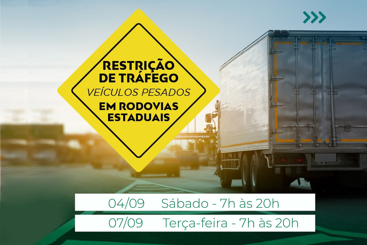 Confira a relação das rodovias estaduais com restrição de tráfego de caminhões no feriado de Independência do Brasil