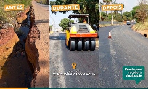 Governo de Goiás investe R$ 3,7 milhões na reconstrução da GO-577, entre Valparaíso e Novo Gama