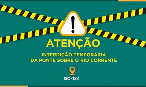 Goinfra interdita parcialmente ponte sobre Rio Corrente, na GO-184, para concluir obras no pilar central