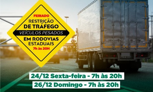 Restrição de tráfego nas rodovias durante feriado de Natal