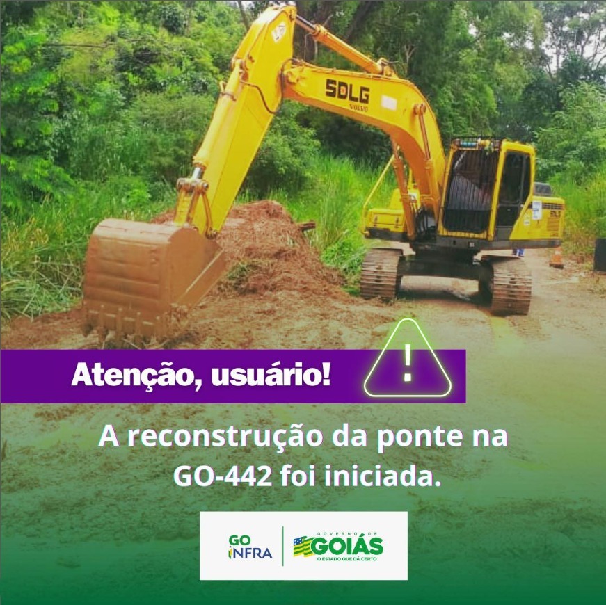 Goinfra inicia reconstrução da ponte na GO-442, em Campinaçu 